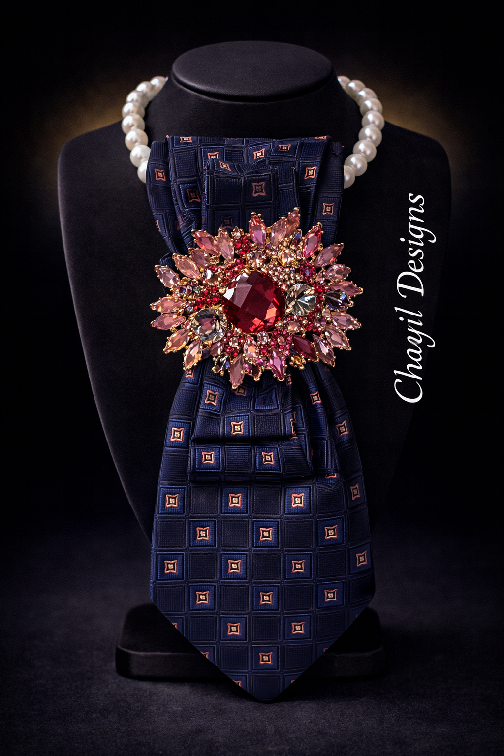 Royal Ember Crystal Statement Tie