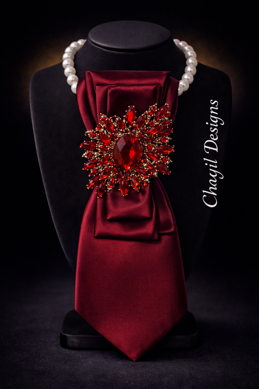 Crimson Crown Crystal Statement Tie