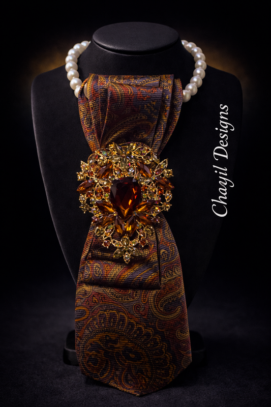 Autumn Ember Crystal Statement Tie