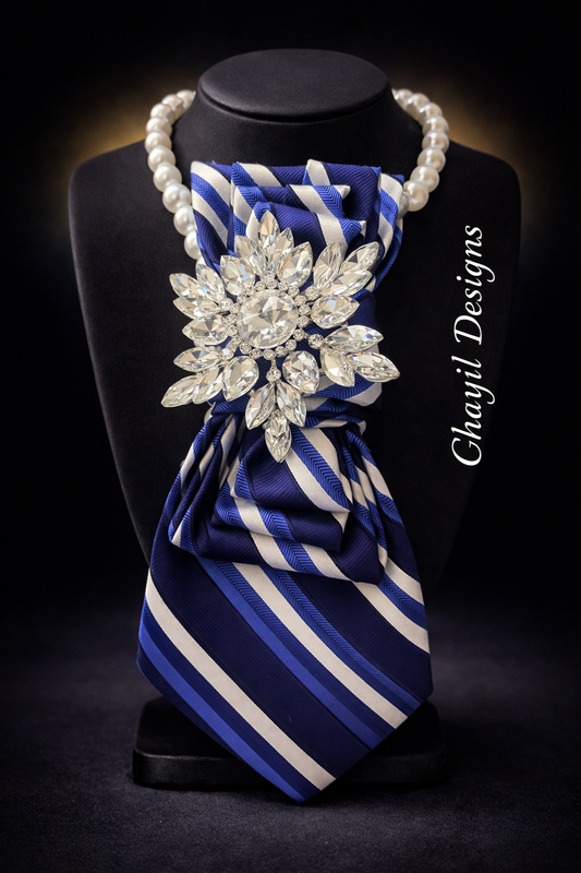 Royal Sapphire Crystal Statement Tie